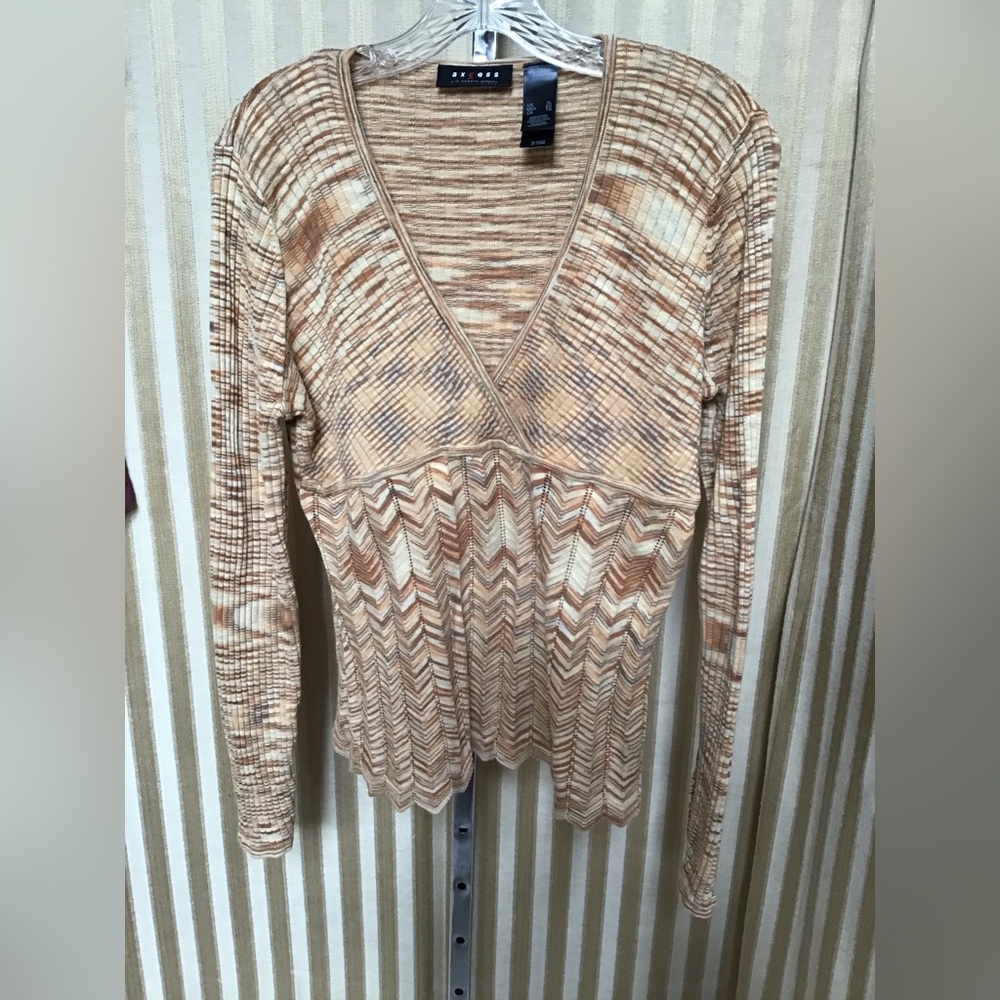 Retro Boho Variegated Knit L/S Top